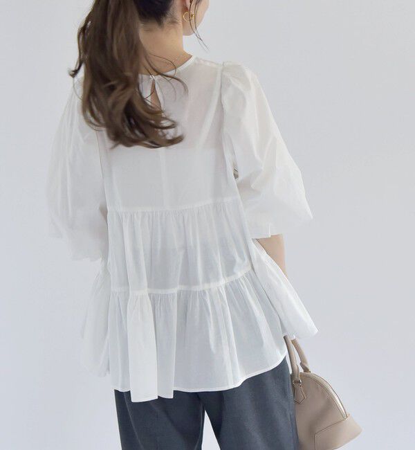 quaranciel「quaranciel:〈手洗い可能〉ボイル パフスリーブ ティアード ブラウス」|シャツ・ブラウス|