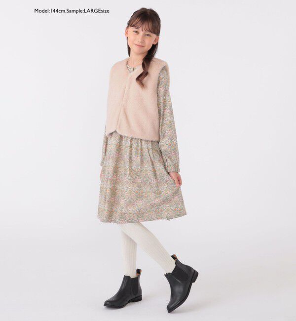 SHIPS KIDS「SHIPS KIDS:100～140cm / フェイクファー&times;リバティ ベスト」|ダウンベスト・ベスト|