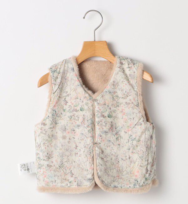SHIPS KIDS「SHIPS KIDS:100～140cm / フェイクファー&times;リバティ ベスト」|ダウンベスト・ベスト|