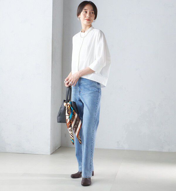 SHIPS for women「〈手洗い可能〉コットン ポリエステル ピンタック 羽織 ブラウス」|シャツ・ブラウス|