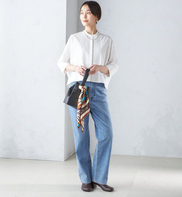 SHIPS for women「〈手洗い可能〉コットン ポリエステル ピンタック 羽織 ブラウス」|シャツ・ブラウス|