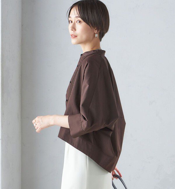 SHIPS for women「〈手洗い可能〉コットン ポリエステル ピンタック 羽織 ブラウス」|シャツ・ブラウス|