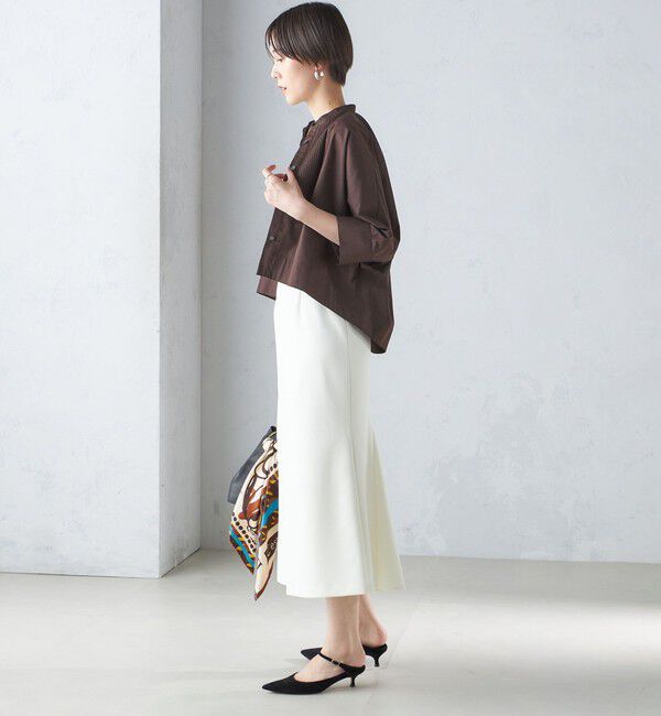 SHIPS for women「〈手洗い可能〉コットン ポリエステル ピンタック 羽織 ブラウス」|シャツ・ブラウス|