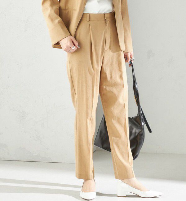 SHIPS for women「〈手洗い可能〉FUNCTIONAL テーパード パンツ（セットアップ対応）」|その他|ベージュ