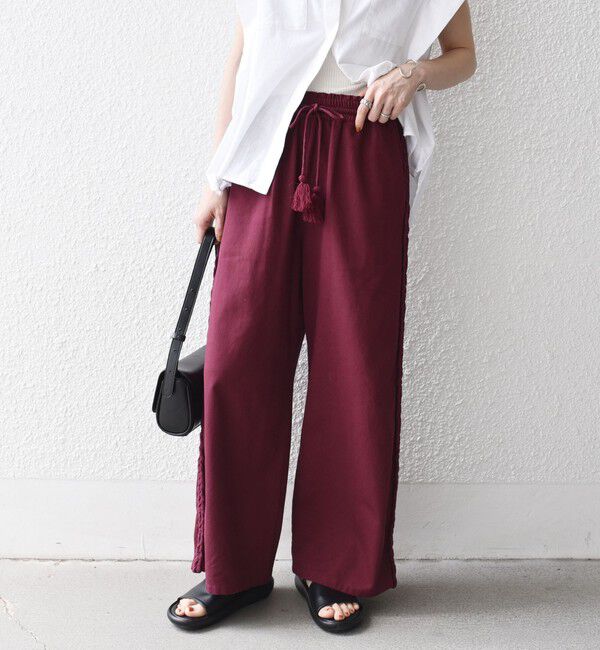SHIPS any「bon_meur:〈手洗い可能〉ブレイド ロープ デザイン タッセル ワイド パンツ」|その他|