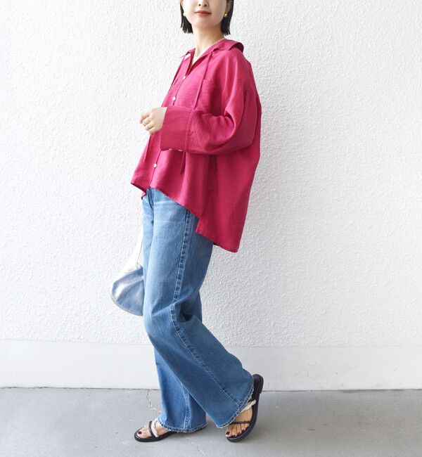 SHIPS for women「〈手洗い可能〉シアー シルク混 オープンカラー シャツ」|シャツ・ブラウス|