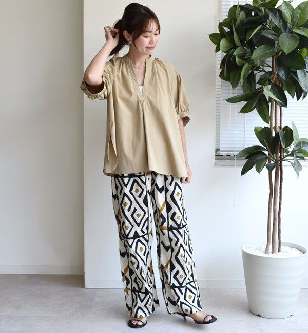 SHIPS for women「〈手洗い可能〉RENU ソフト タイプライター スキッパー 5分袖 ブラウス」|シャツ・ブラウス|