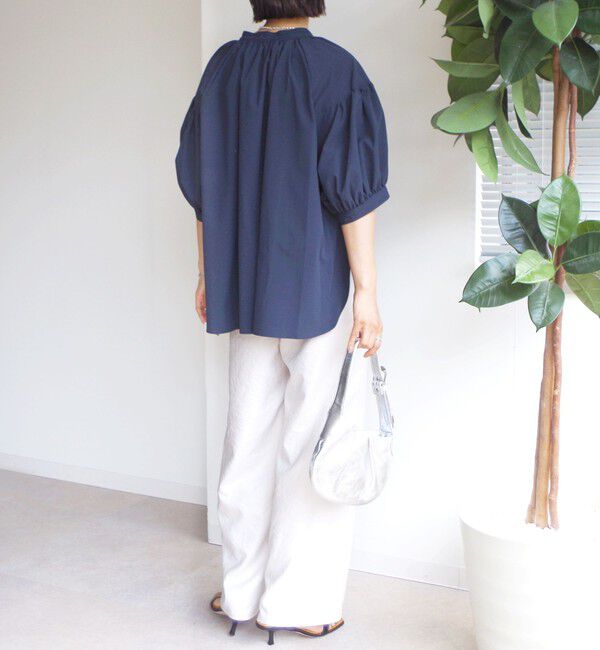 SHIPS for women「〈手洗い可能〉RENU ソフト タイプライター スキッパー 5分袖 ブラウス」|シャツ・ブラウス|