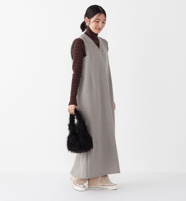 SHIPS Colors 「SHIPS Colors:〈手洗い可能〉シャーク フリンジ ジャンパー ワンピース◇」|ジャンパースカート|