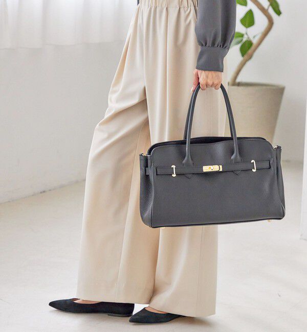 SHIPS for women「【SHIPS別注】MILOS: 金具付き ベルト トート M」|トートバッグ|ブラック