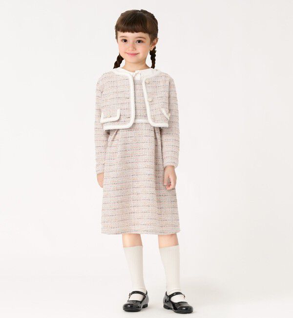 SHIPS Colors 「SHIPS Colors:120～130cm / オケージョン ツイード ジャケット」|ノーカラージャケット|