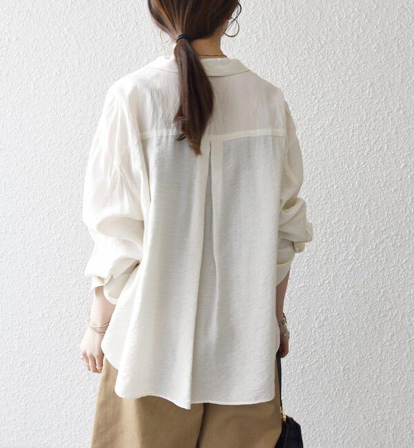 SHIPS any「《追加予約》SHIPS any:〈手洗い可能〉オープン カラー ポケット シャツ」|シャツ・ブラウス|