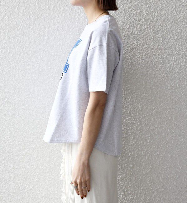 SHIPS any「《予約》【SHIPS any別注】THE KNiTS:〈洗濯機可能〉ラウンドヘム プリント ショート TEE」|Tシャツ・カットソー|