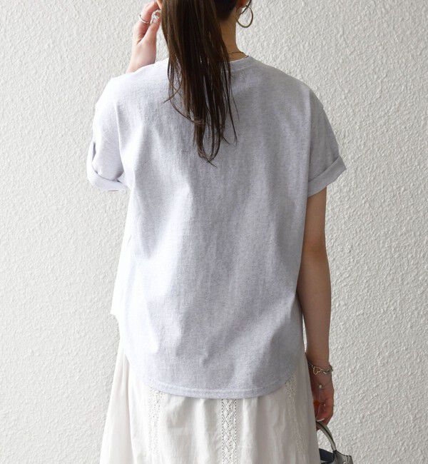 SHIPS any「《予約》【SHIPS any別注】THE KNiTS:〈洗濯機可能〉ラウンドヘム プリント ショート TEE」|Tシャツ・カットソー|