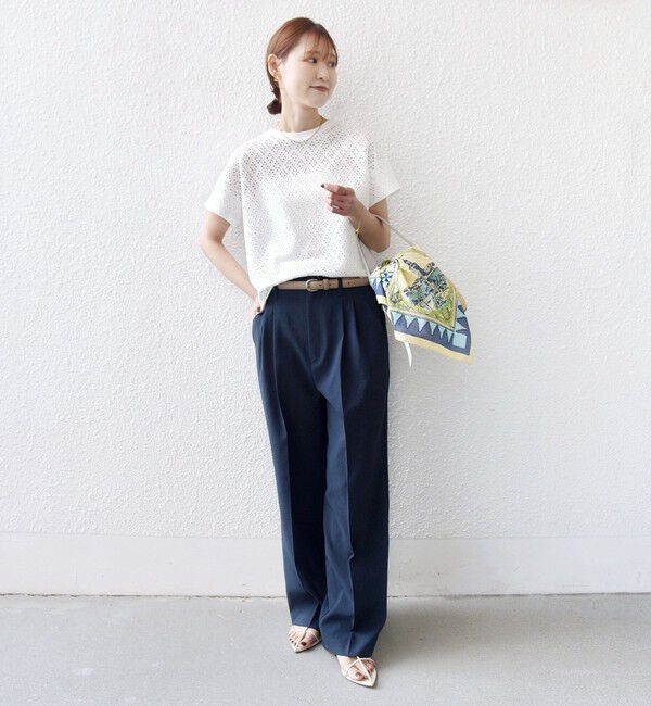 SHIPS for women「〈手洗い可能〉アイレット ショート スリーブ プルオーバー」|Tシャツ・カットソー|