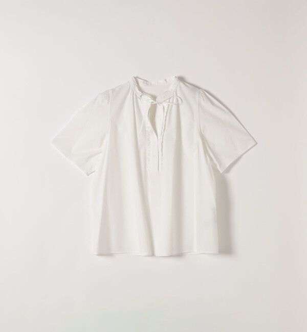 SHIPS any「《予約》SHIPS any:〈洗濯機可能〉タイプライター フリル スキッパー パフ ブラウス」|シャツ・ブラウス|