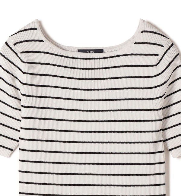 SHIPS Colors 「《予約》SHIPS Colors:〈手洗い可能〉リブ 5分袖 ニット◆」|ニット・セーター|