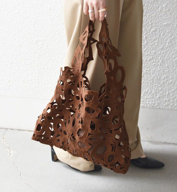 SHIPS any「《予約》SHIPS any: A4 カットワーク レース トート」|トートバッグ|