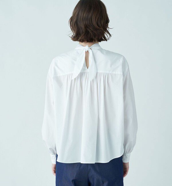 TOMORROWLAND collection「ホワイトコンビネーション スタンドネックブラウス」|シャツ・ブラウス|