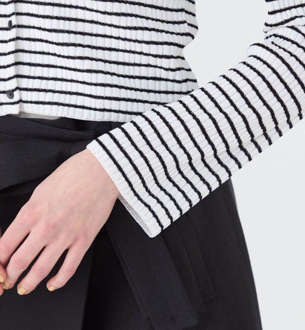 Ballsey「ランダムリブボーダー ショートカーディガン」|カーディガン|