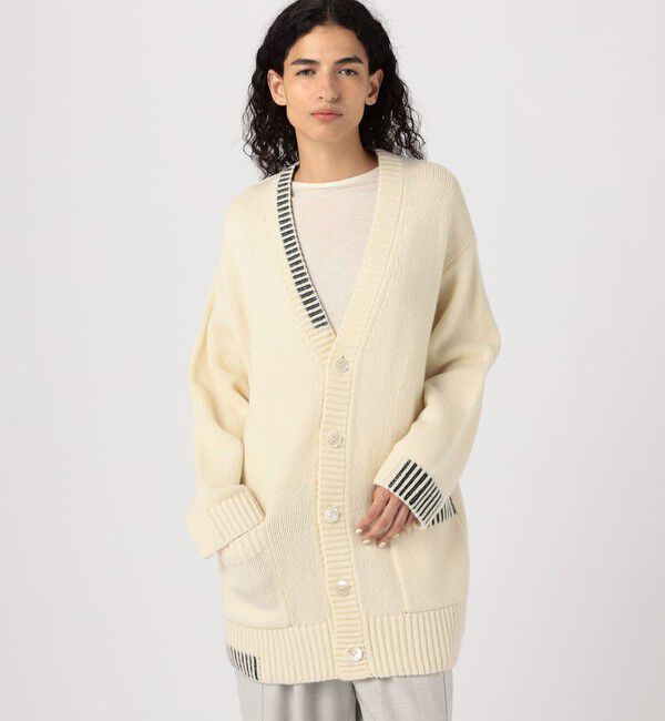 GALERIE VIE「パーシャルストライプ Vネックカーディガン」|カーディガン|