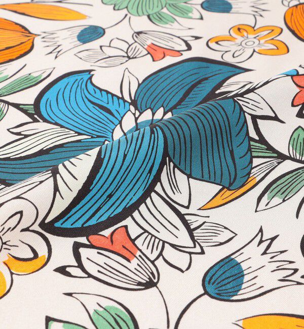 CABaN「Botanical Garden シルクプリントスカーフ」|バンダナ・スカーフ|