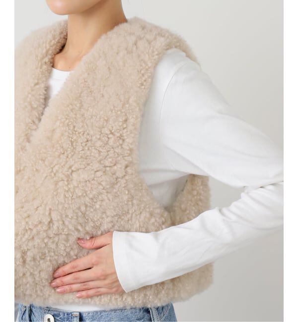 IENA LA BOUCLE「IENA LA BOUCLE カシミヤファーベスト」|ダウンベスト・ベスト|