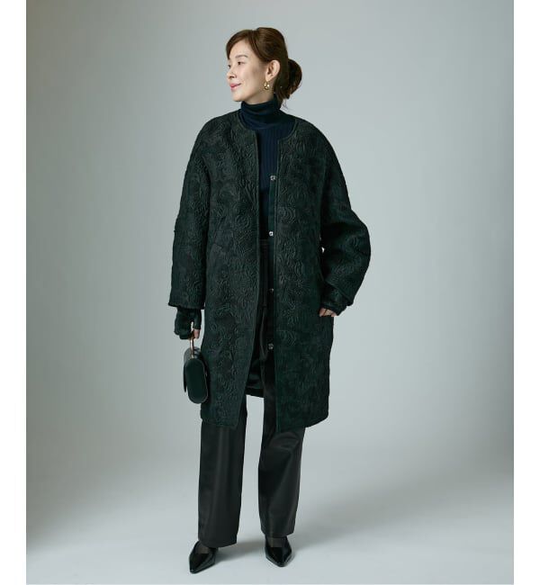 VERMEIL par iena「manipuri マニプリ ジャガード スナップダーツコート  0153413001」|ノーカラーコート|