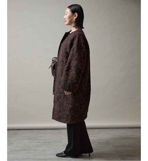 VERMEIL par iena「manipuri マニプリ ジャガード スナップダーツコート  0153413001」|ノーカラーコート|