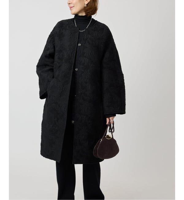 VERMEIL par iena「manipuri マニプリ ジャガード スナップダーツコート  0153413001」|ノーカラーコート|