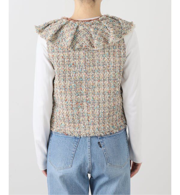 IENA LA BOUCLE「IENA LA BOUCLE LINTONツィードフリルベスト」|ダウンベスト・ベスト|