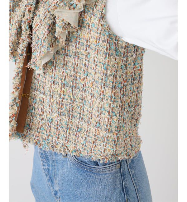 IENA LA BOUCLE「IENA LA BOUCLE LINTONツィードフリルベスト」|ダウンベスト・ベスト|