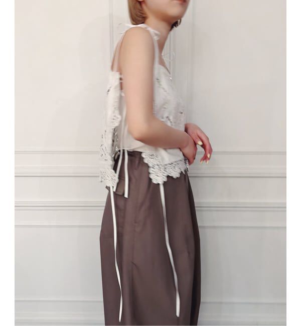 IENA LA BOUCLE「HERITER/エリテ ボビンレース カットワーク パーツ キャミソール H0-00-3073」|キャミソール|