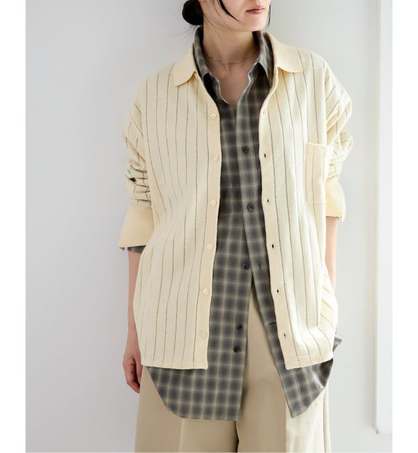 IENA「WANDERUNG/ワンデルング cotton cashmere knit SH ニット WRKNN-005-01」|ニット・セーター|ナチュラル