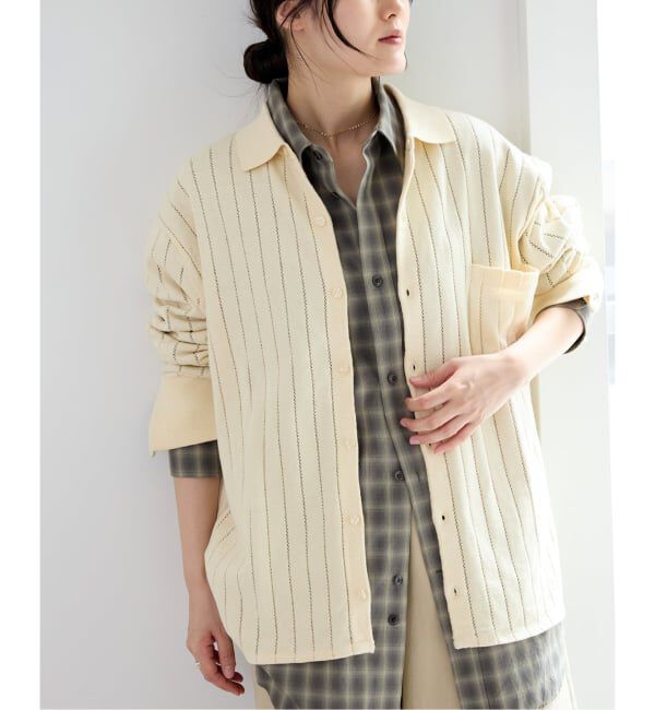 IENA「WANDERUNG/ワンデルング cotton cashmere knit SH ニット WRKNN-005-01」|ニット・セーター|