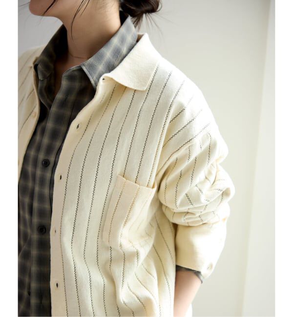 IENA「WANDERUNG/ワンデルング cotton cashmere knit SH ニット WRKNN-005-01」|ニット・セーター|