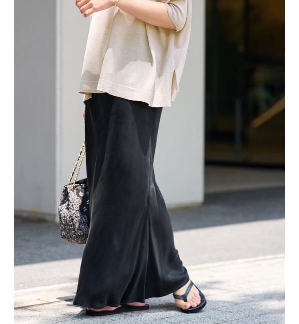 FRAMeWORK「≪追加≫シルキーキュプラバイアススカート2」|スカート|