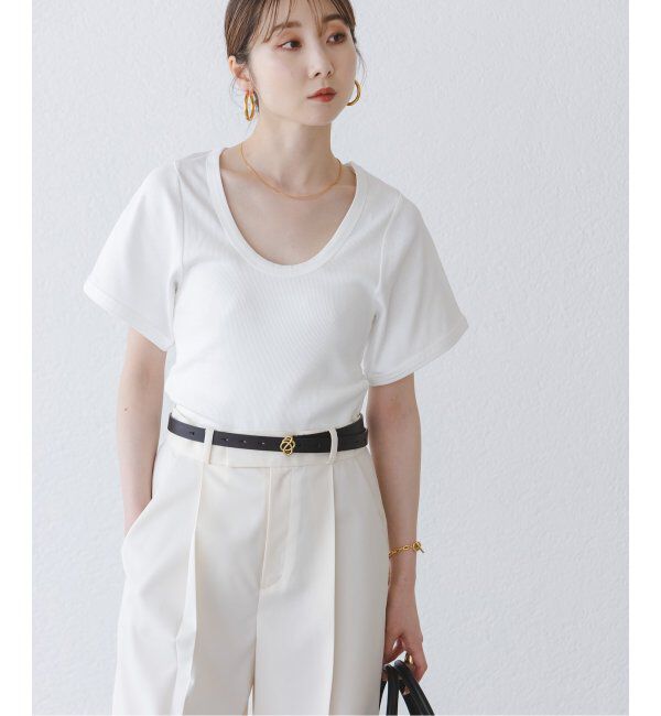 NOBLE「《追加》BY MALENE BIRGER/バイマレーネビルガー リブUネックTEE」|Tシャツ・カットソー|