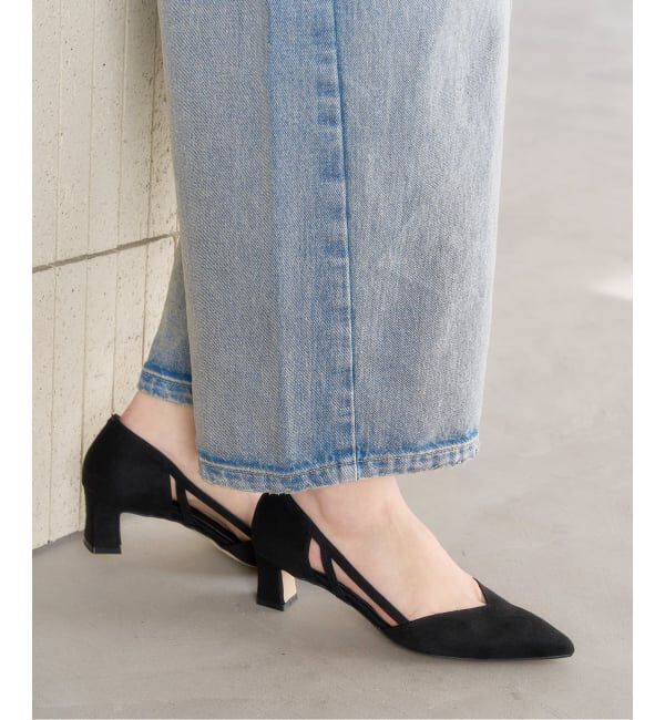  「5cmポインテッドサイドオープンパンプス」|パンプス|ブラック