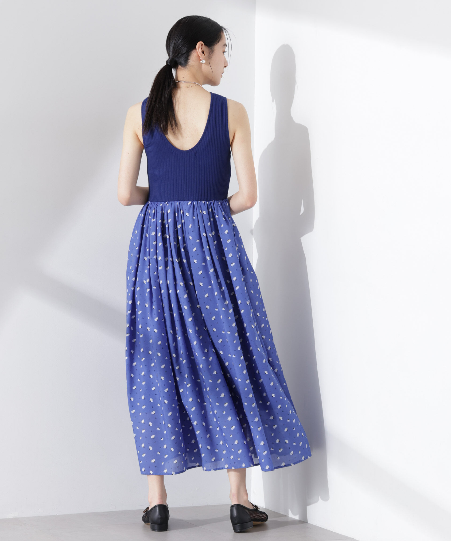 nano･universe「フラワープリントリブタンクワンピース」|ワンピース|