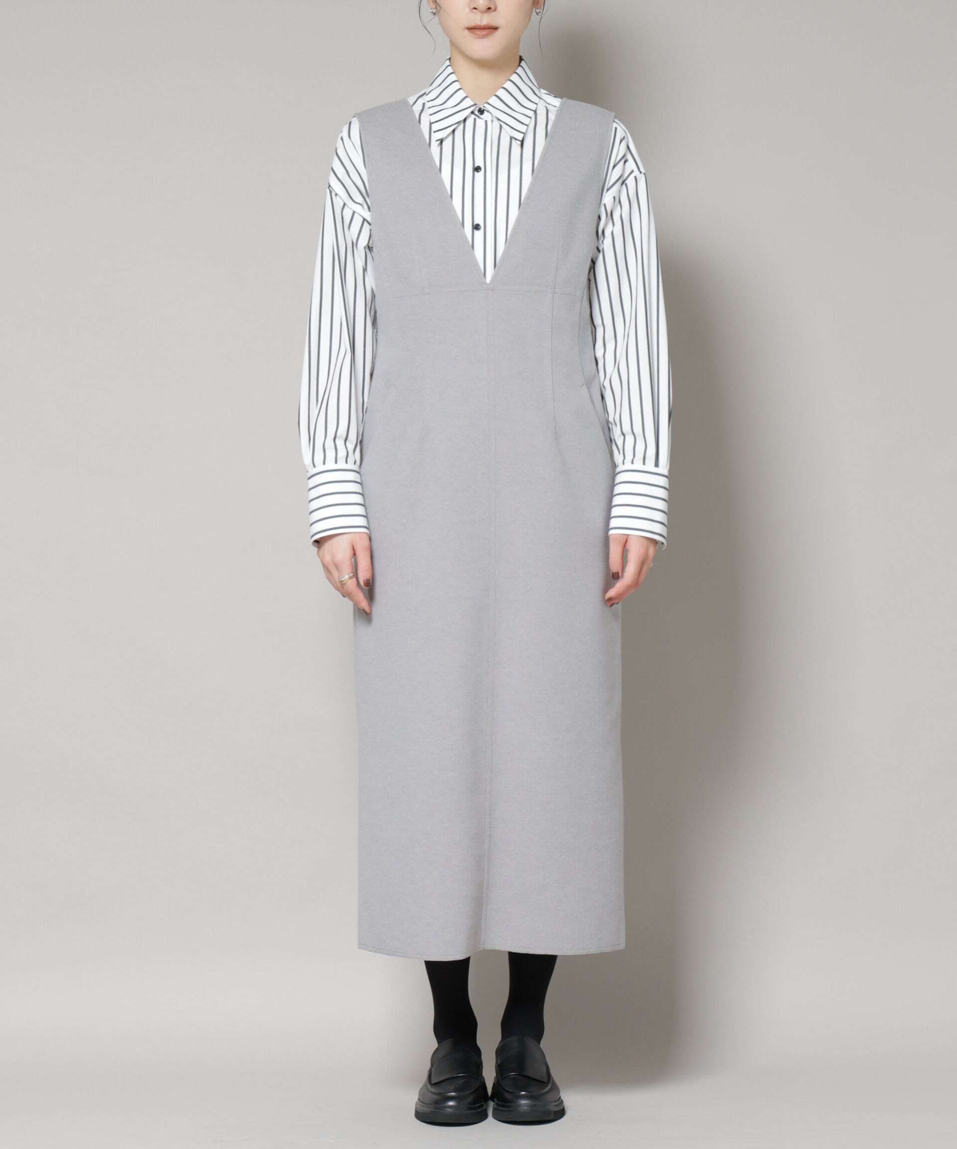 nano･universe「ニードルジャージーVネックワンピース」|ワンピース|