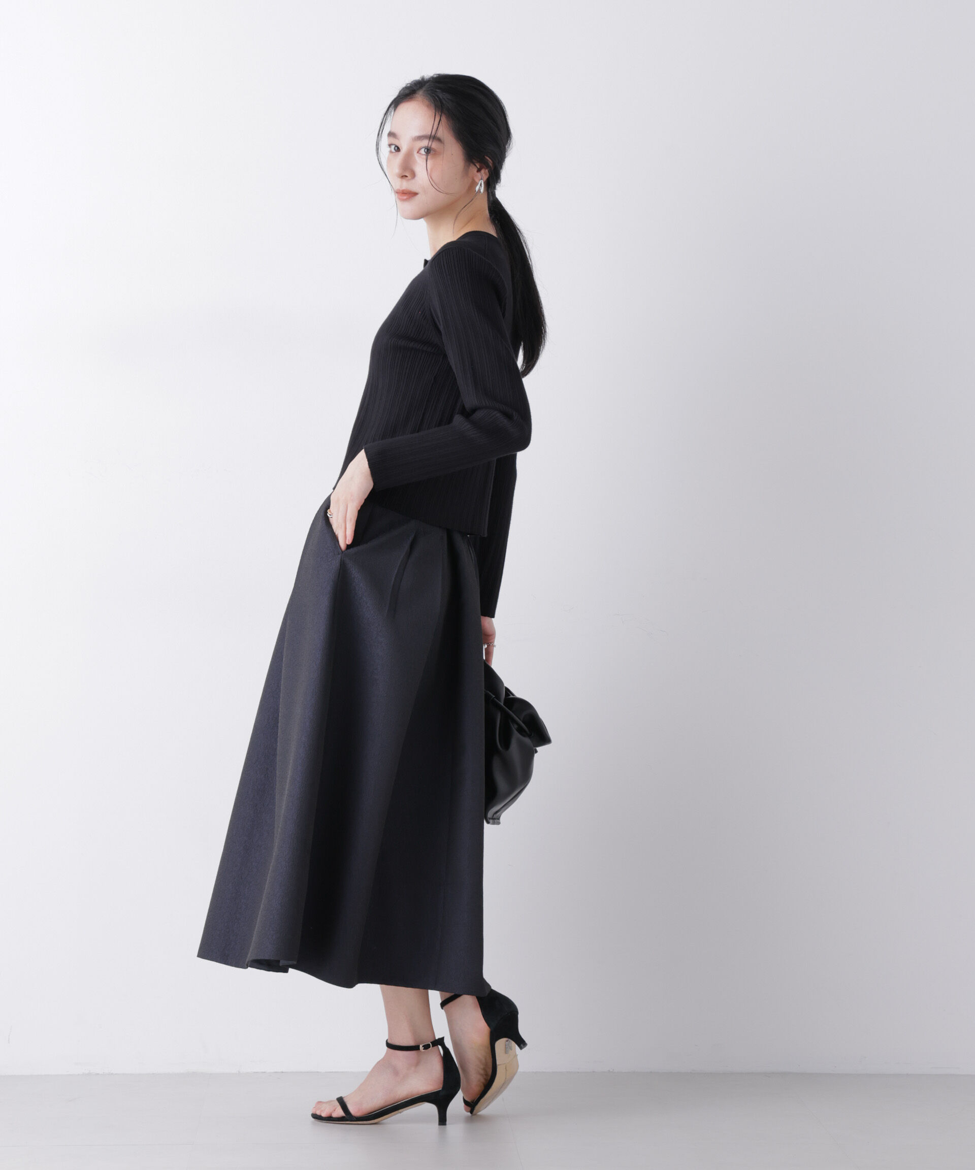 nano･universe「ジャガードボリュームタックスカート(セットアップ可)」|スカート|