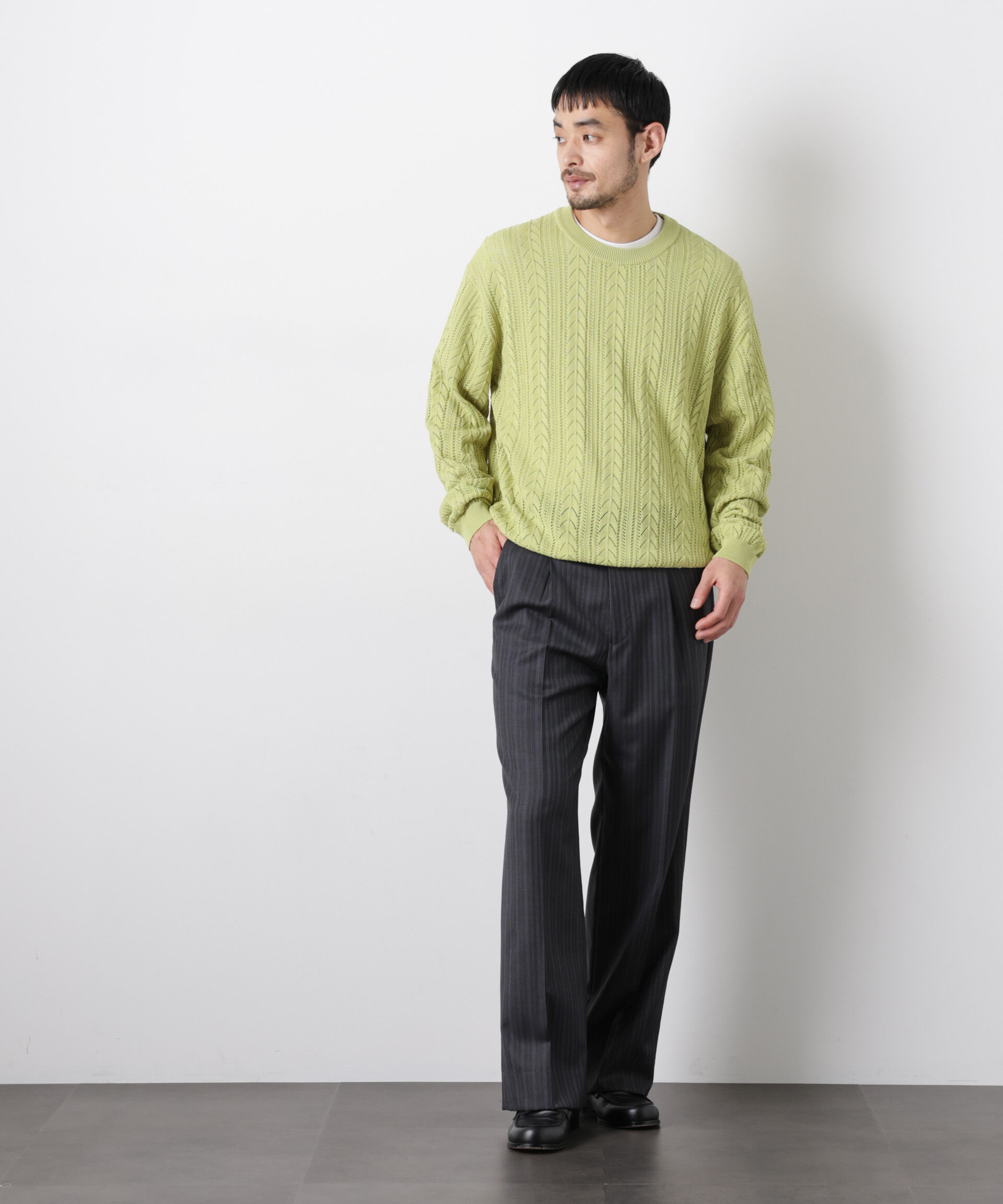 nano･universe「｢ASSEMBLANC｣コードヤーンシアーケーブルニット」|ニット・セーター|