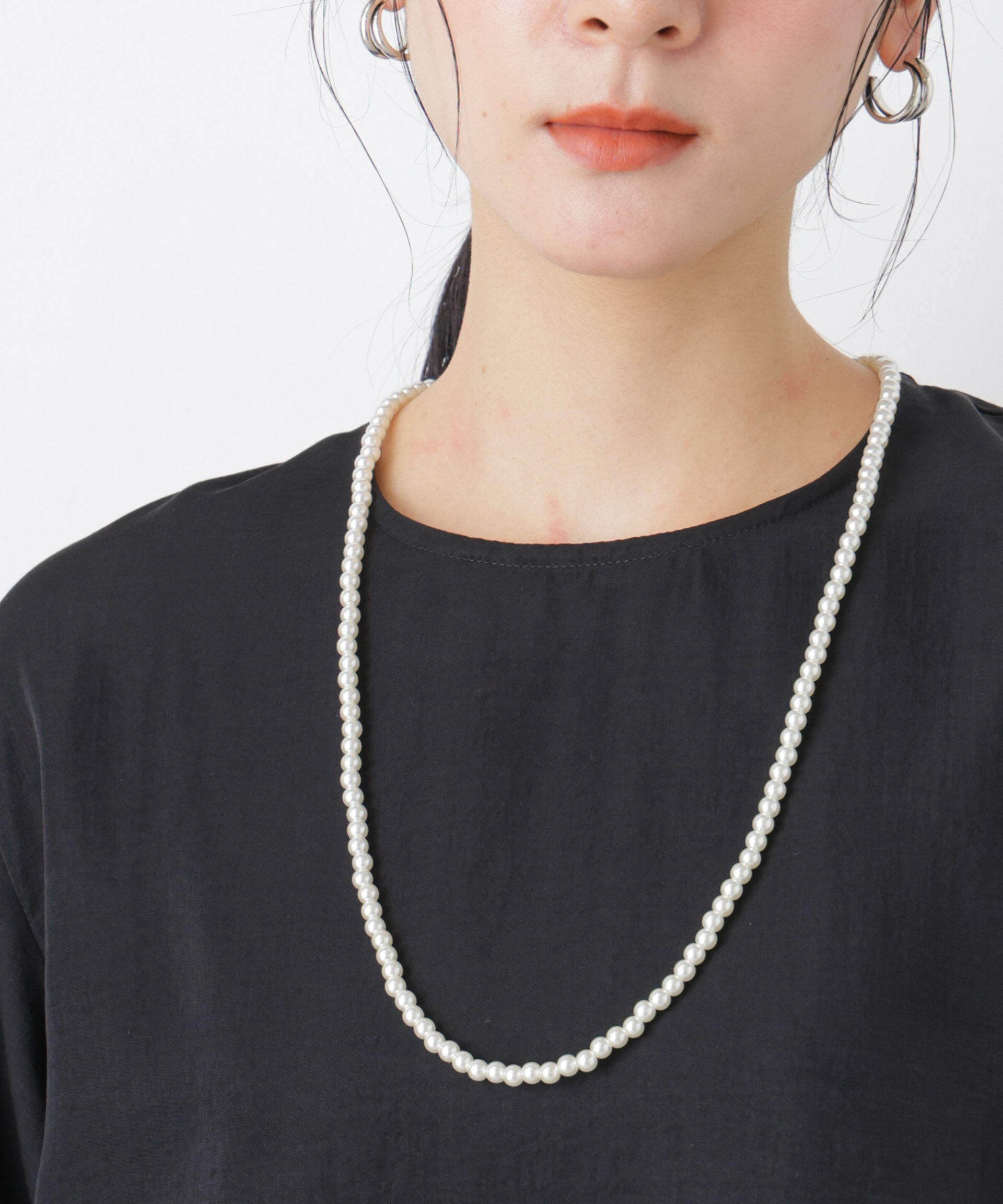 nano･universe「フェイクパールマルチウェイ3連ネックレス」|ネックレス|