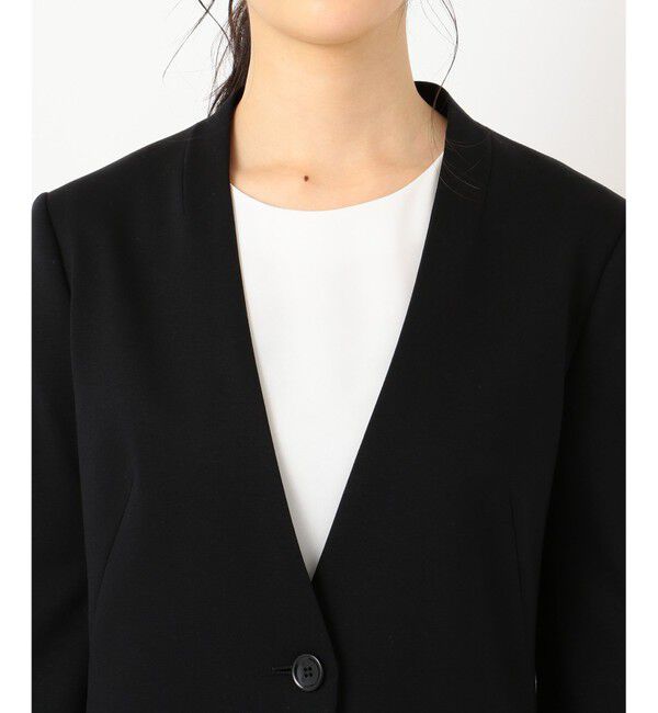 自由区「【Sサイズ有】360&deg;FREE ウォッシャブルノーカラー ジャケット」|ノーカラージャケット|