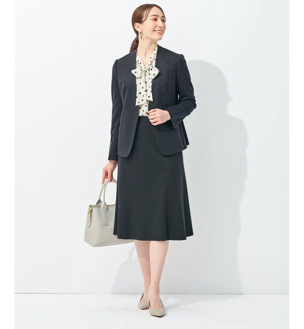 自由区「【Sサイズ有】360&deg;FREE ウォッシャブルノーカラー ジャケット」|ノーカラージャケット|