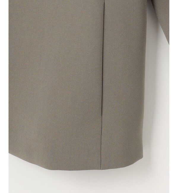 自由区「【ご好評アイテム・セットアップ対応・セレモニー・通勤】トリアセダブルクロスノーカラー ジャケット」|ノーカラージャケット|