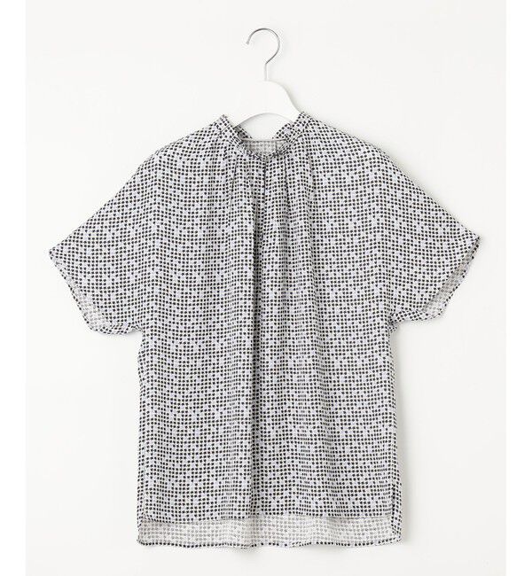 23区「【洗える】ライトバックサテンアムンゼン ハウンドトゥース プリント ブラウス」|シャツ・ブラウス|