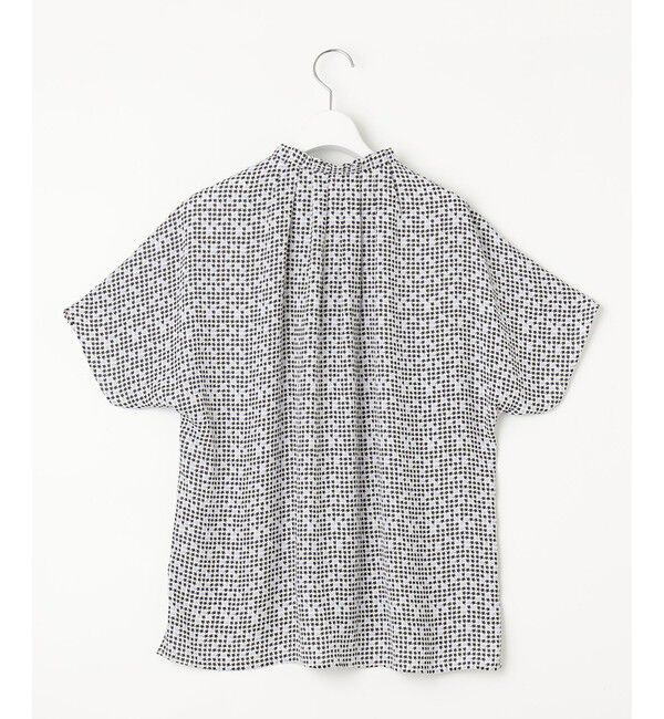 23区「【洗える】ライトバックサテンアムンゼン ハウンドトゥース プリント ブラウス」|シャツ・ブラウス|