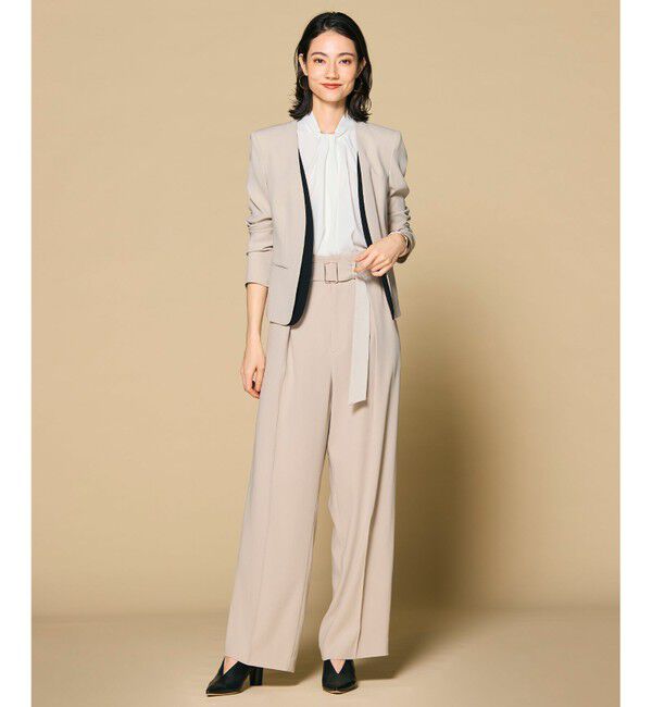 BEIGE,「【L-size】CINDY / ダブルカラージャケット」|ノーカラージャケット|